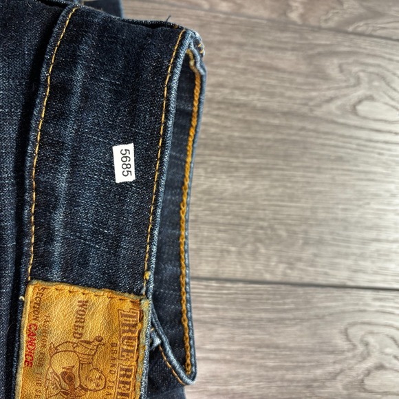 True Religion Jeans Mens 30x31 Blue Bootcut Made USA Distressed Denim - Picture 13 of 13